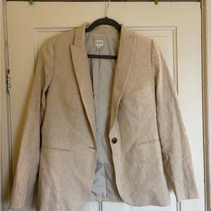 J. Crew Women's Tan Linen Blazer